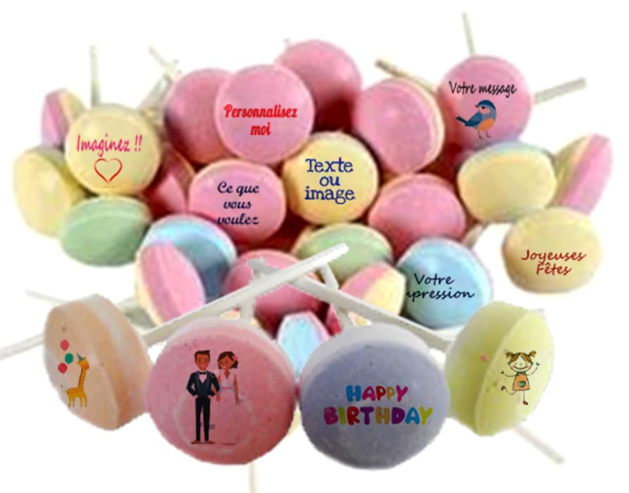 Sucettes personnalisées selon vos envies, Lollie dextrose x 20